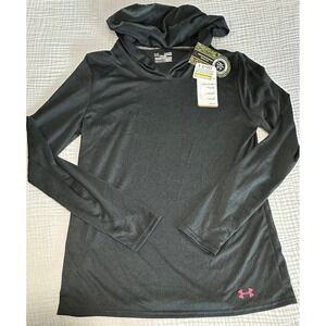 Under‎ Armour AllSeasonGear Womens Hoodie Long Sleeve Gray Pink Logo MD